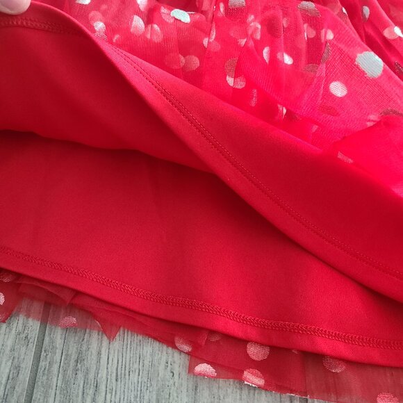 Disney Minnie Mouse girls dress red with white polka dot skirt & hood size M 7/8 - Picture 6 of 10